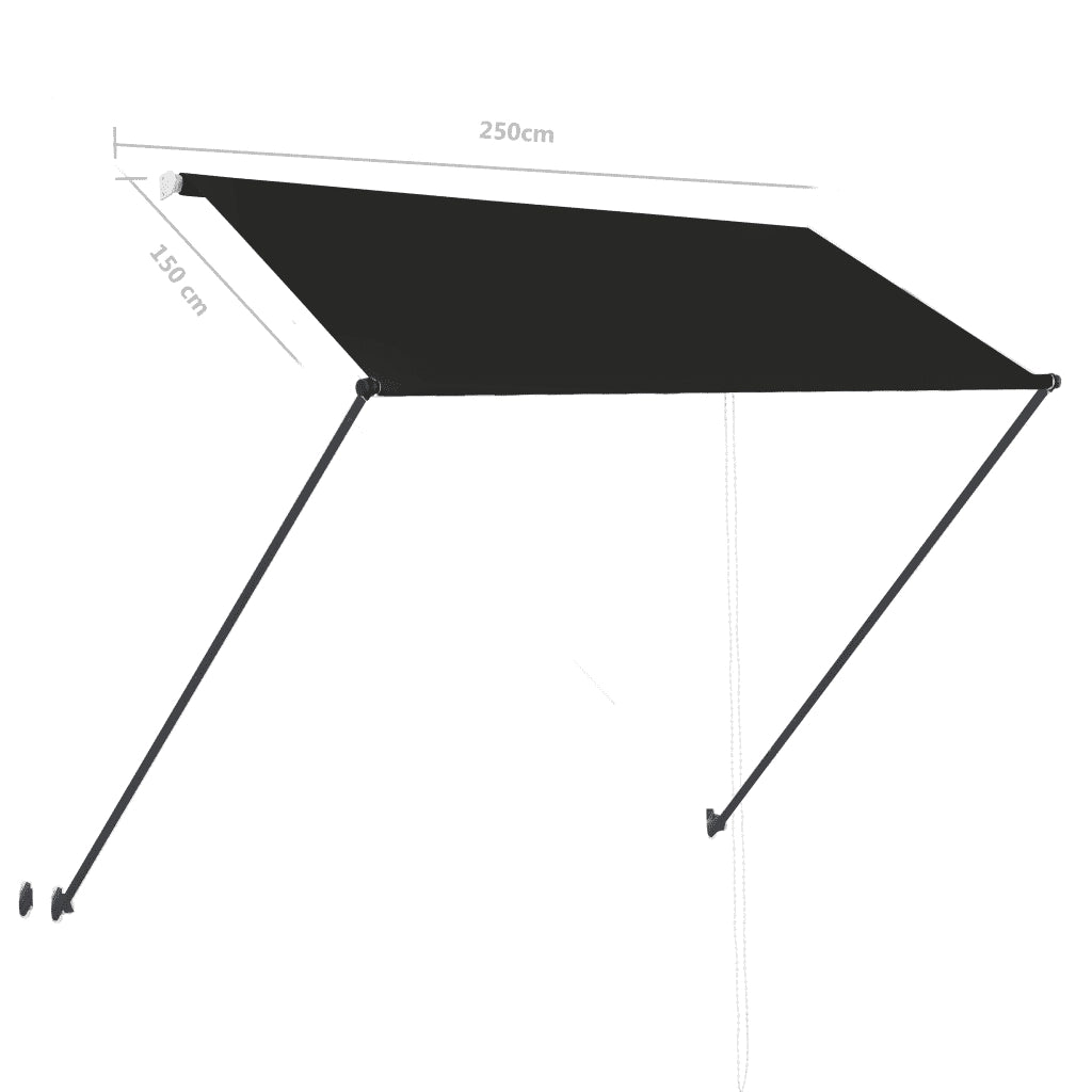Tenda da Sole Retrattile con LED 250x150 cm Antracite cod mxl 16587