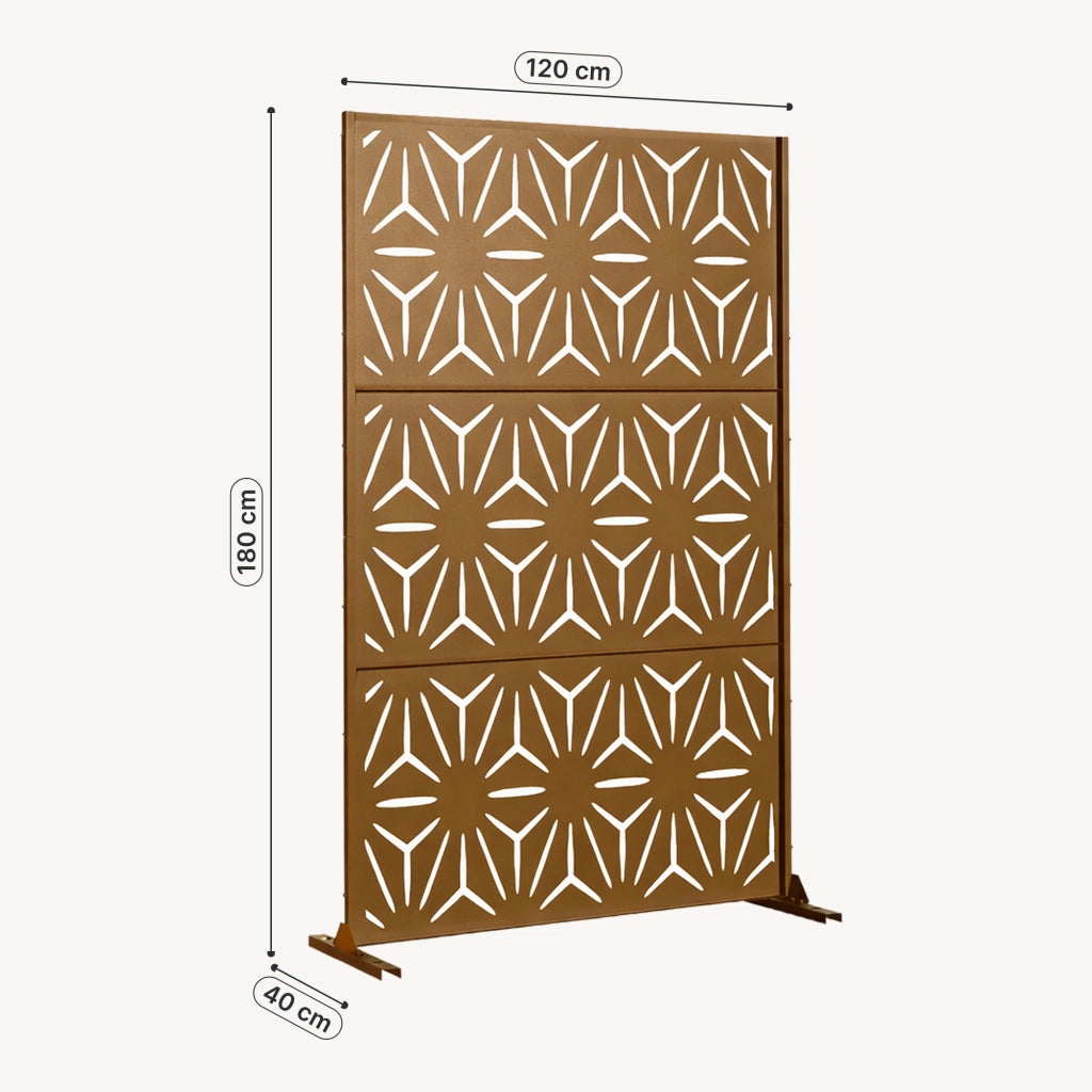 Pannello Divisorio Kilsturd in Acciaio Zincato con Motivo Decorativo 180x120 cm - Marrone casa.pro