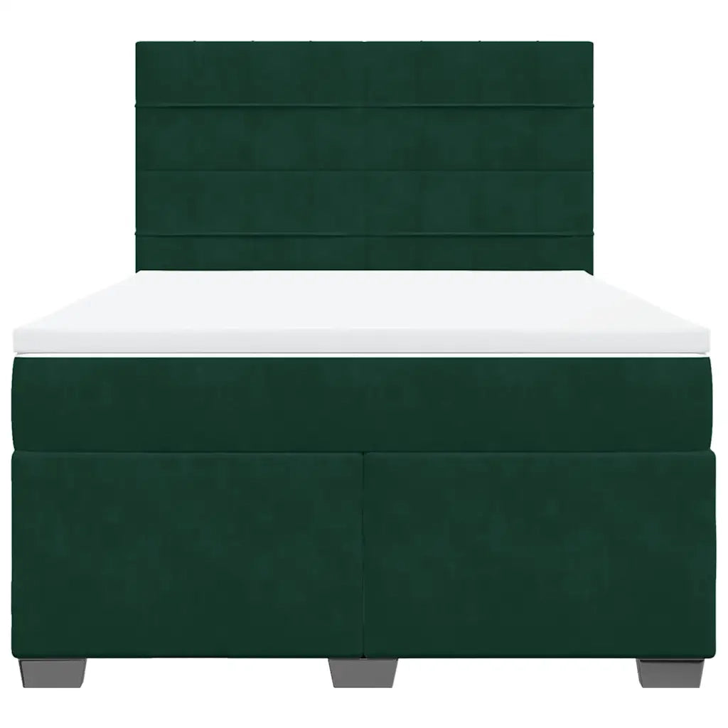 Giroletto a Molle con Materasso Verde Scuro 140x190 cm Velluto 3290909