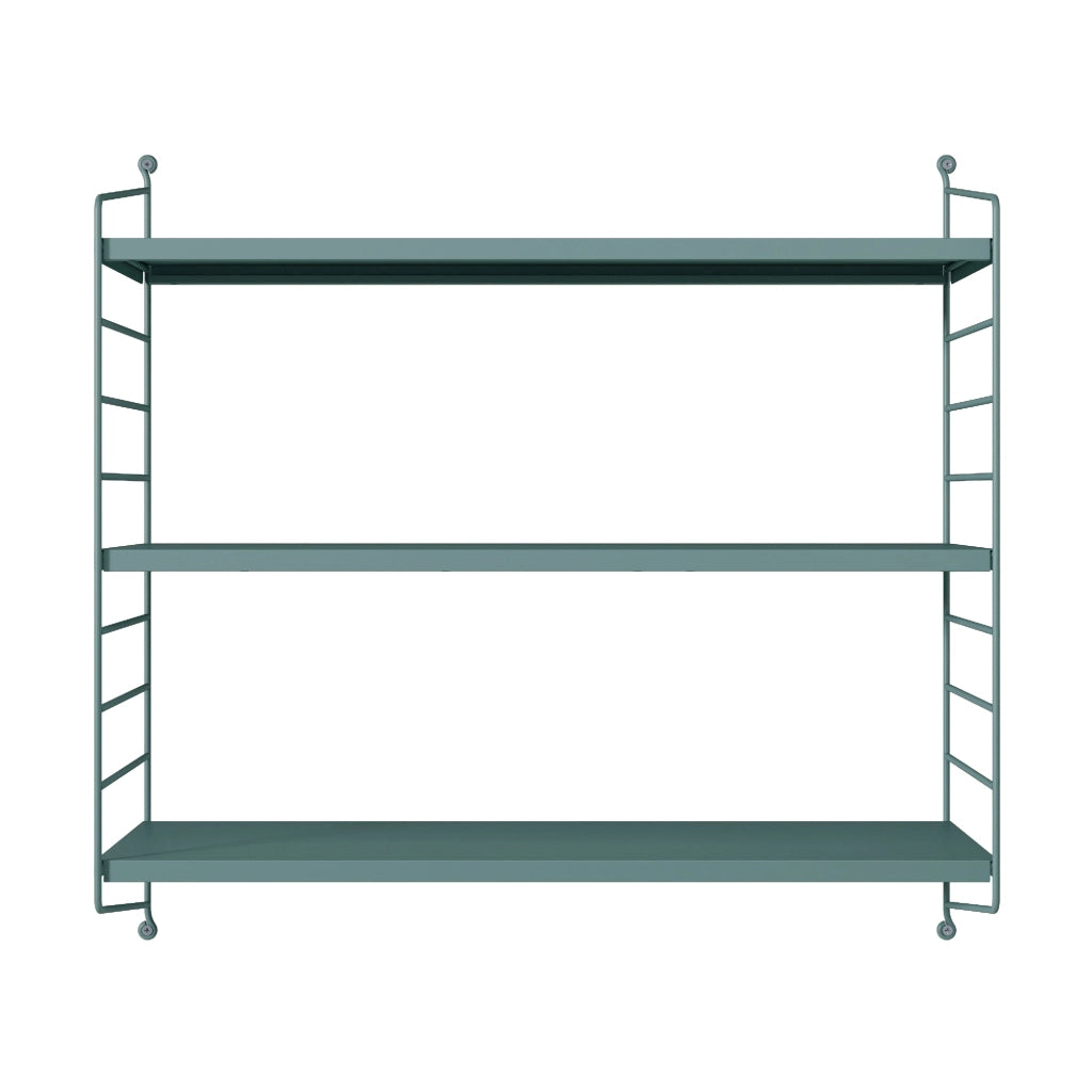 Set di 4 Scaffali da Parete Strängnäs a 3 Ripiani Regolabili  50 x 60 x 15 cm Acciaio Blu Grigiastro [en.casa]