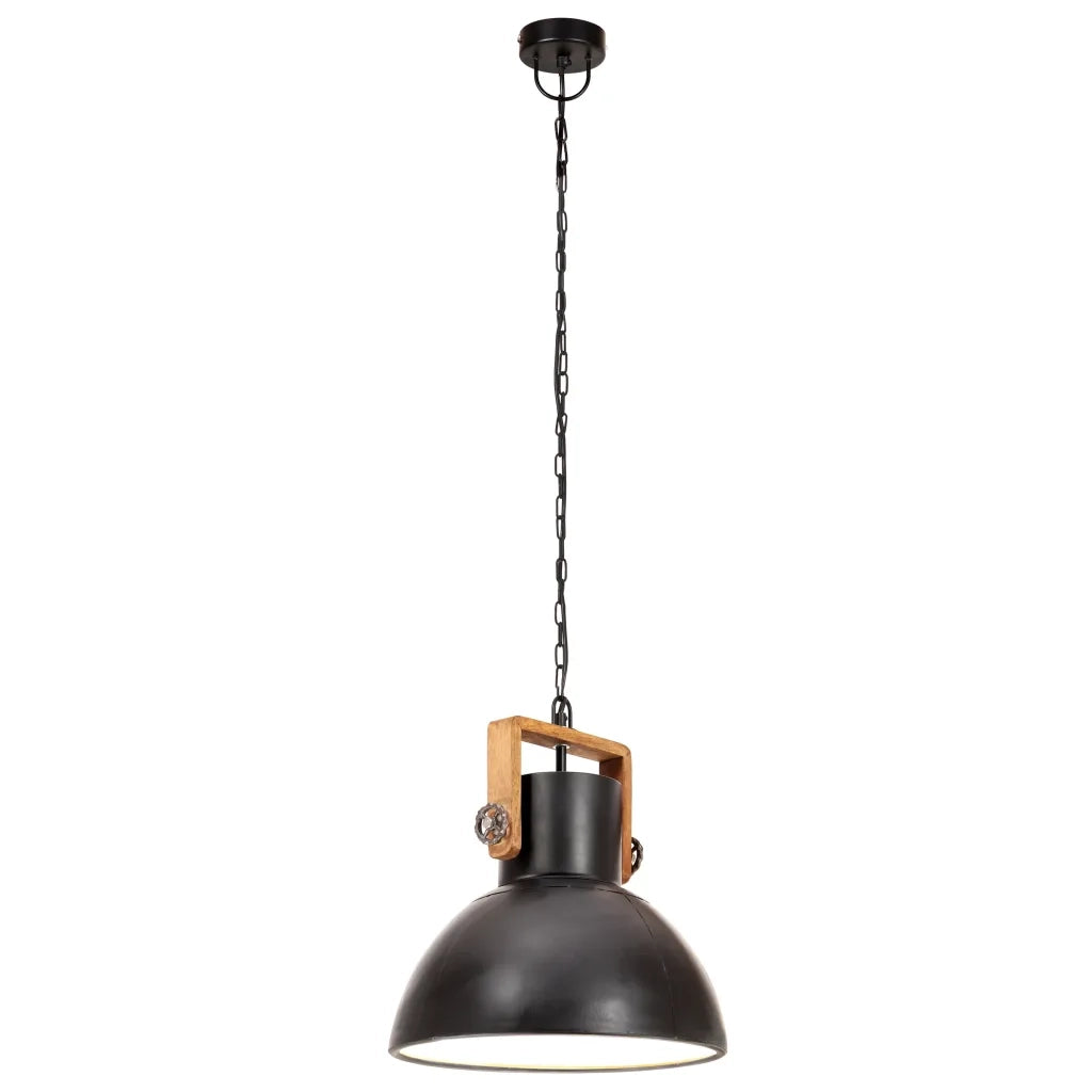 Lampada a Sospensione Industriale 25 W Nera Rotonda 30 cm E27 CFW7142644