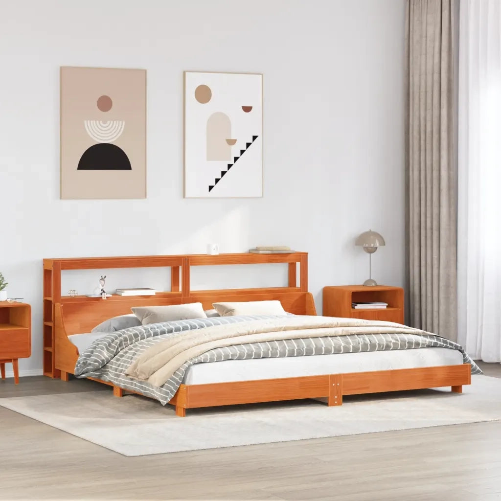 Letto senza Materasso Marrone Cera 180x200 cm in Legno di Pino 3306413
