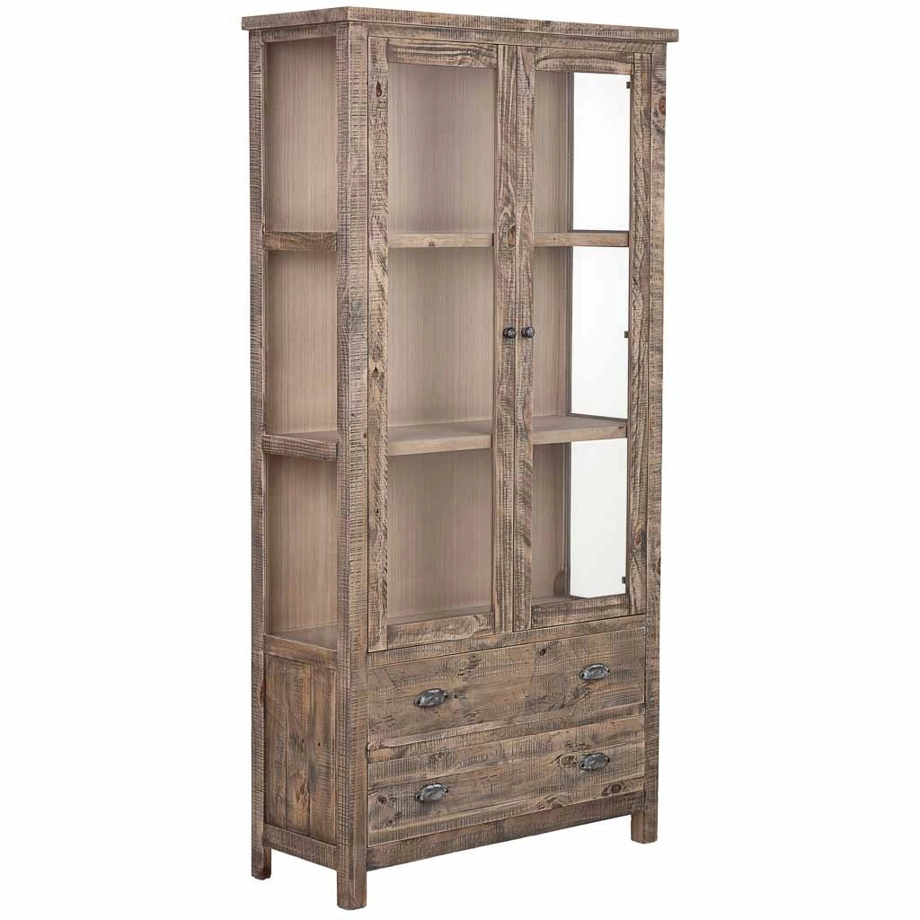 Vetrina in legno marrone 100x40x200h cm
