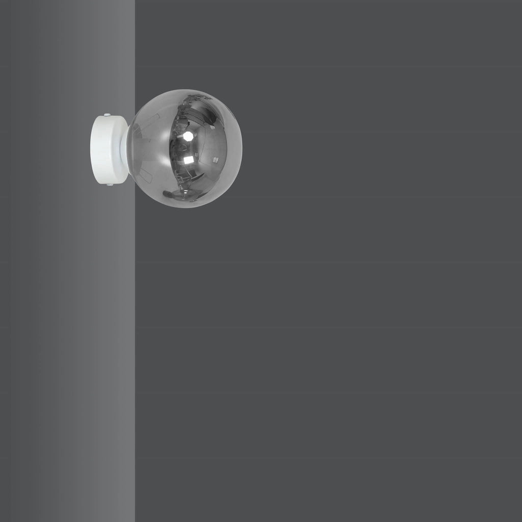 Applique Emibig Rossi vetro bianco fumo E14 1 luce IP20