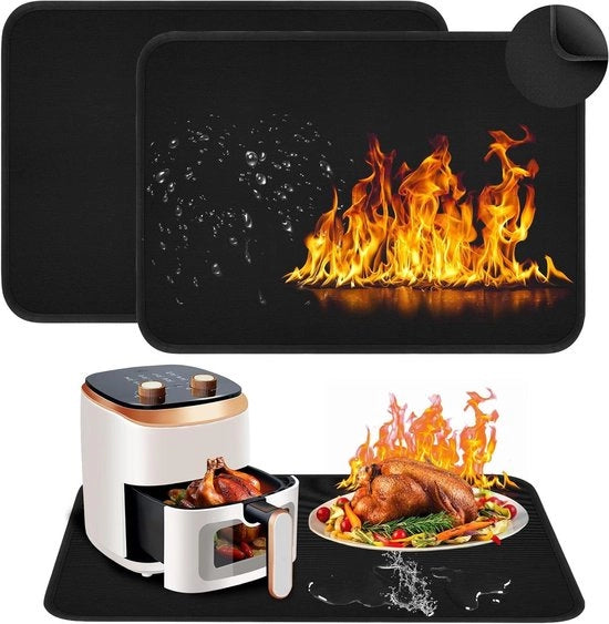 Onderlegger in vetroceramica 60 x 80 cm 2 pezzi per forno a microonde e piano cottura