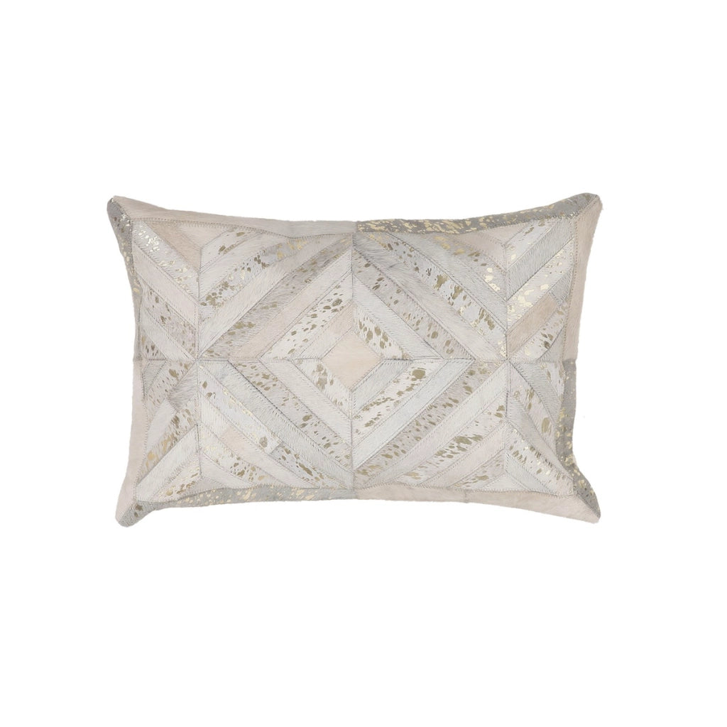 Cuscino decorativo Dazzle in pelle beige e oro