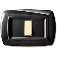 PLACCA TONDO 1 MODULO NERO