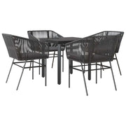 Set da Pranzo da Giardino con Cuscini 5 pz | Set Salotto da Giardino Polyrattan Vetro