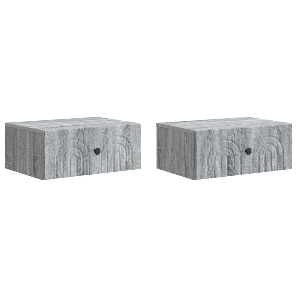 Mobiletto da notte a muro 2 pcs Grigio Sonoma 49 x 34,5 x 20 cm 898118