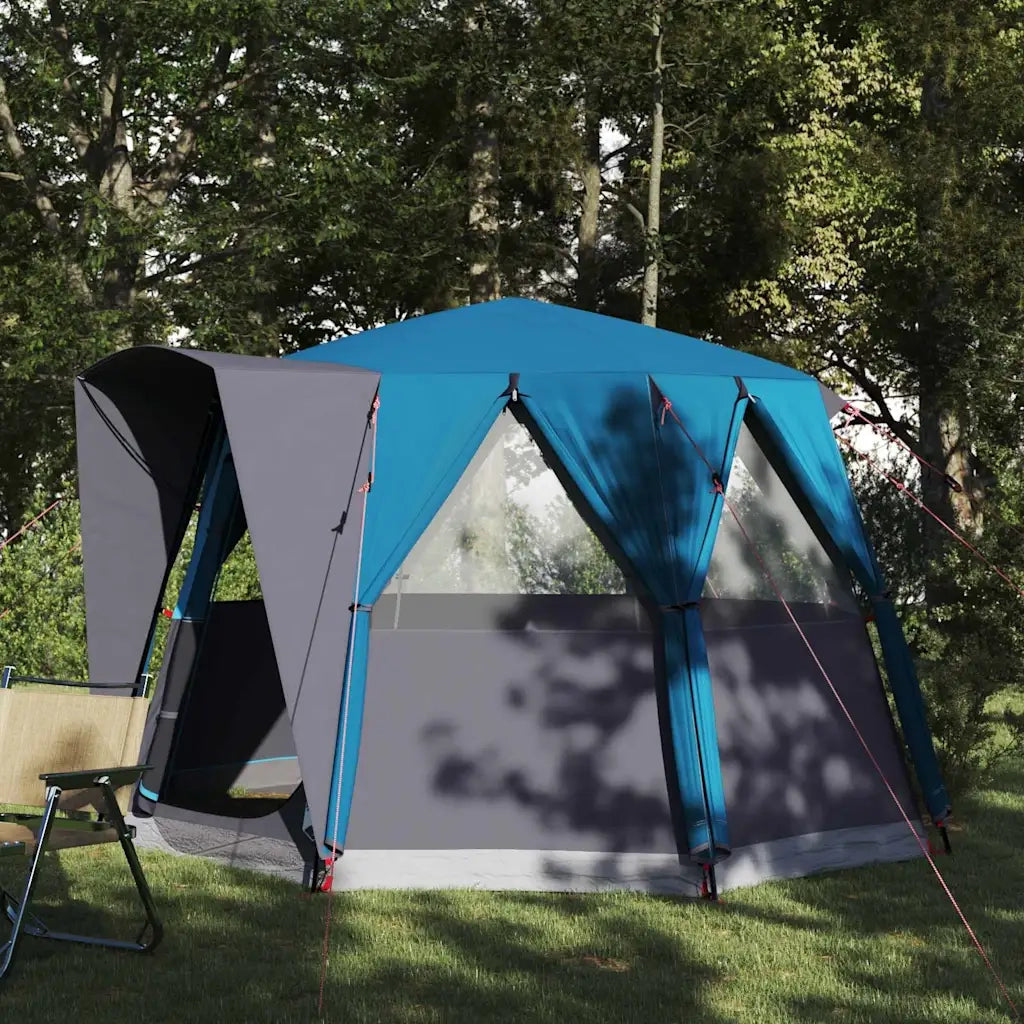 Tenda a cubo per 3 persone Blu e Grigio 320 x 320 x 203 cm 42004033