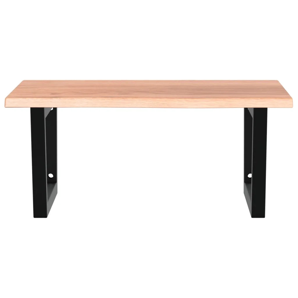 Ripiano a Parete per Lavabo in Acciaio e Massello di Rovere 3302643