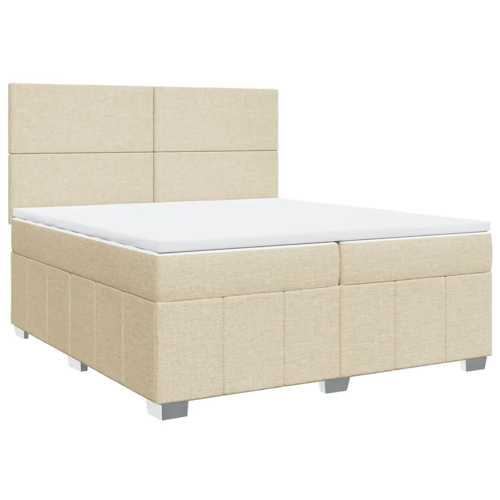 Giroletto a Molle con Materasso Crema 200x200 cm in Tessuto