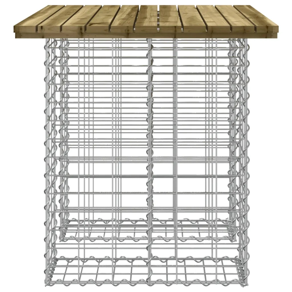 Tavolo da giardino in gabbione design 100x70x72 cm in legno di pino impregnato 834367