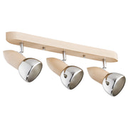 Plafoniera spot orientabili legno/cromo 3xE27 Alfa SPARK