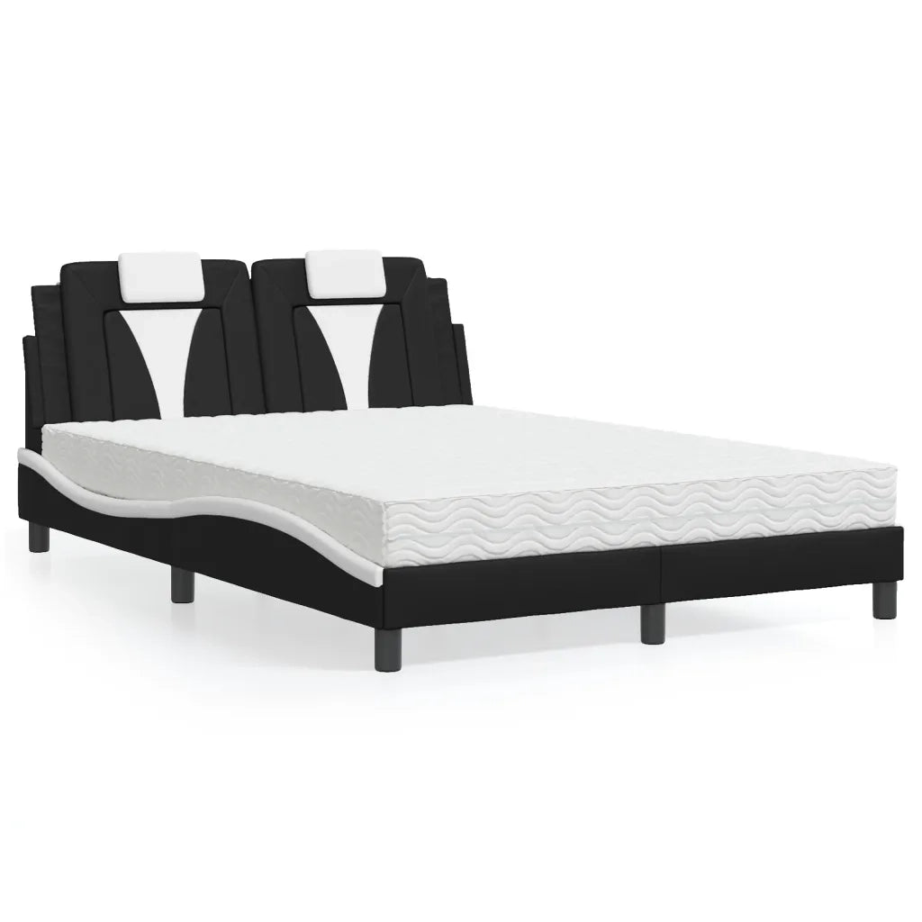 Letto Viana con Materasso Nero e Bianco 120x200 cm in Similpelle 3208787