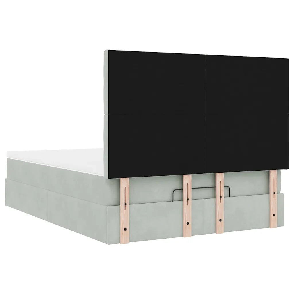 Struttura Letto Pouf con Materassi 140x200 cm in Velluto 3313619