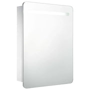 Armadietto Bagno con Specchio e LED-Mobiletto a specchio 60x11x80 cm