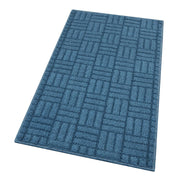 Tappeto Cucina Super Assorbente Tessitura 3D Tinta Unita Minimalista Moderno Blu - 50x290 Cm