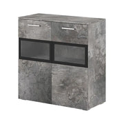 Buffet 90cm per soggiorno con 2 porte in vetro color effetto ardesia collezione CONNOR