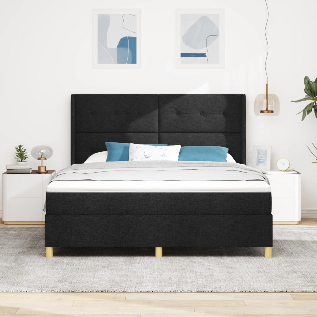 letto a doghe  con materasso nero 180x200 cm in tessuto