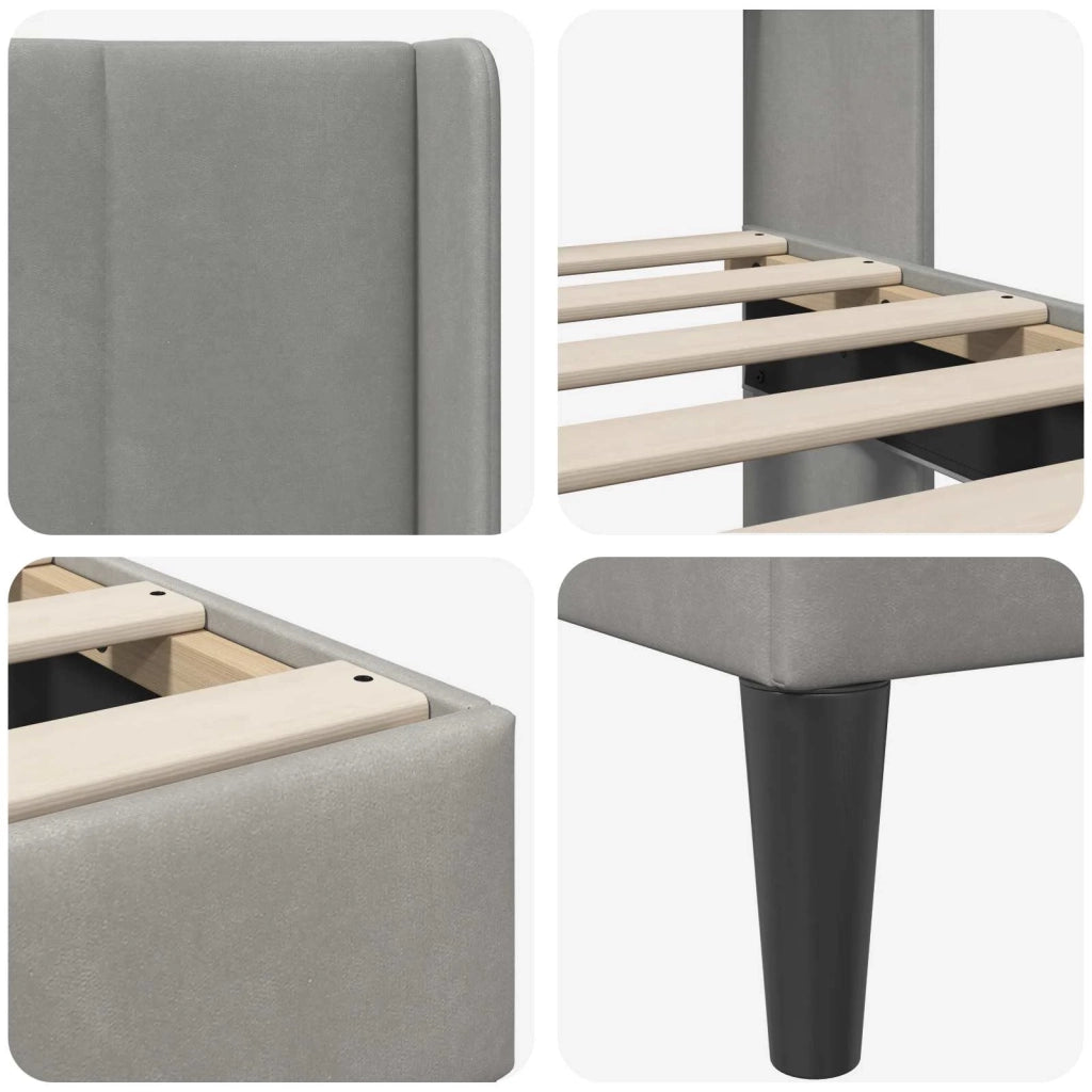 Struttura del letto Grigio Chiaro 160 x 200 cm Velluto 42027515