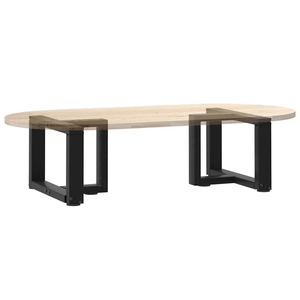 Set di 2 gambe per tavolino da caffè a forma di T dall'estetica moderna 40 x 25 x 30 cm in acciaio nero 02_0057274