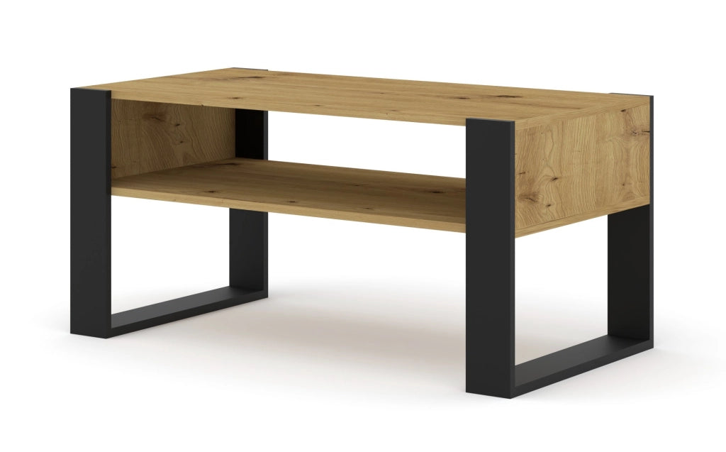 MOBILE TAVOLINO DA CAFFE'  PIANO PC 2 PIANI QUERCIA 100x53.20x47.50cm MONDI