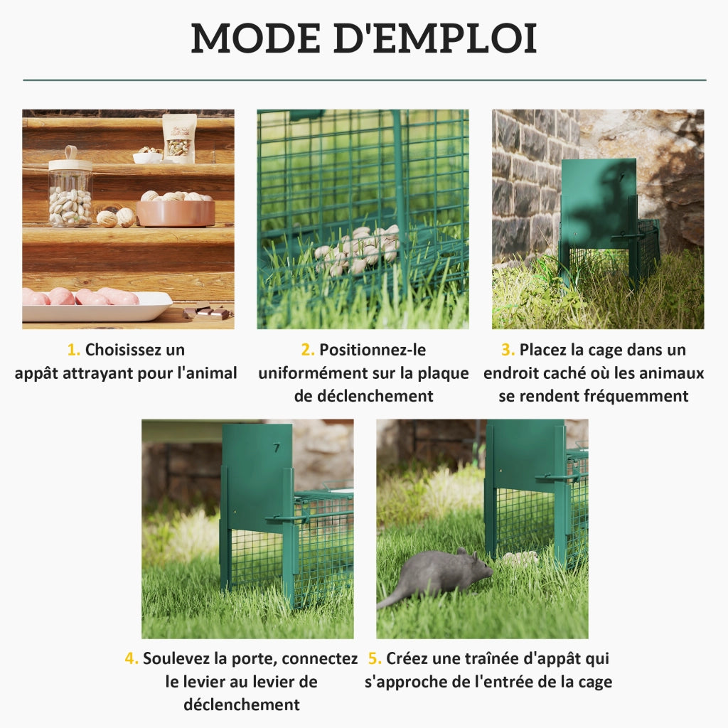 Gabbia per animali nocivi ¨C zephmum ¨C verde 60x18x20 cm