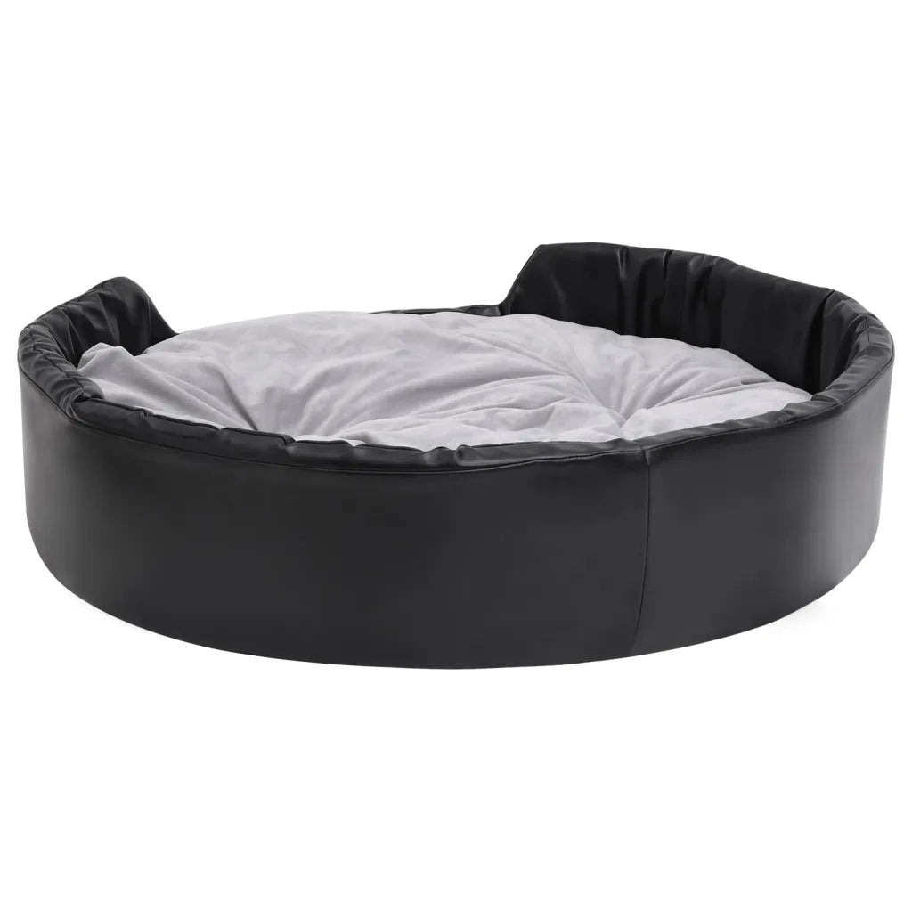 Lettino per Cani Nero e Grigio 99x89x21 cm Peluche e Similpelle 171256