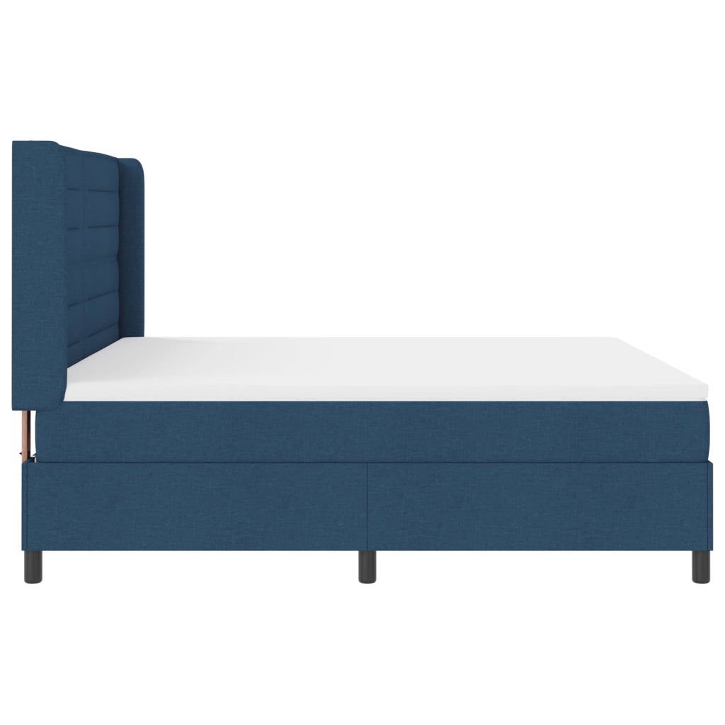 Letto a Rete con Materasso Blu 180x200 cm Tessuto