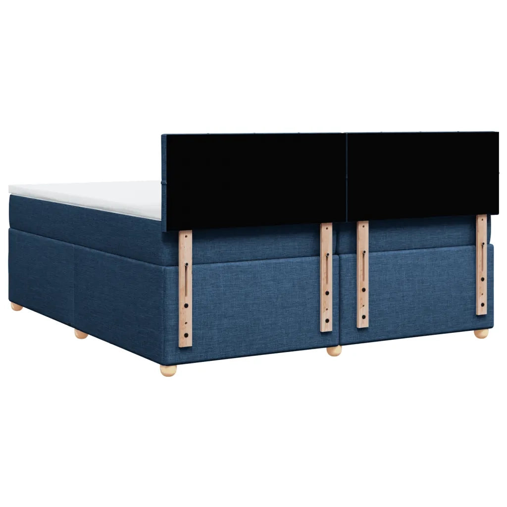 Giroletto a Molle con Materasso Blu 200x200 cm in Tessuto