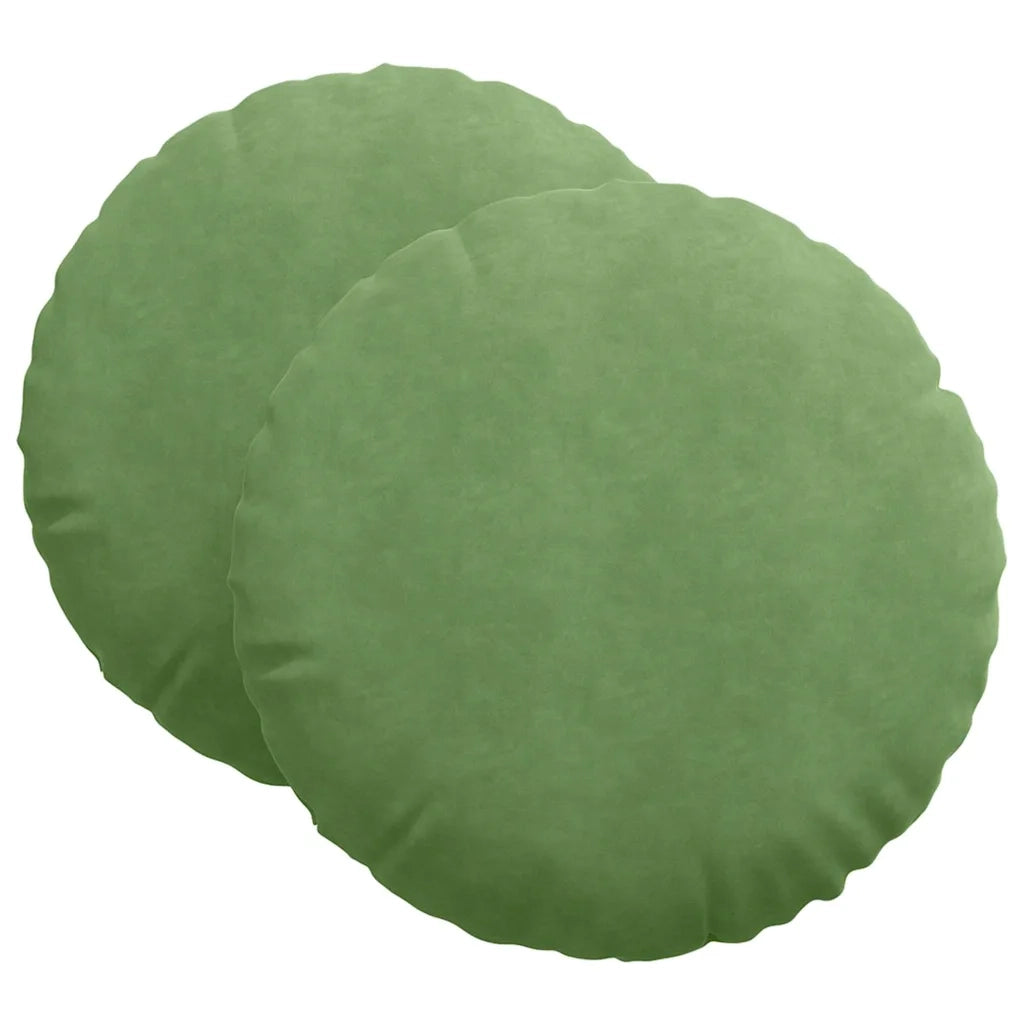 Cuscini per Seduta 2 pcs Verde chiaro Ø60 x 21 cm Velluto 42014214