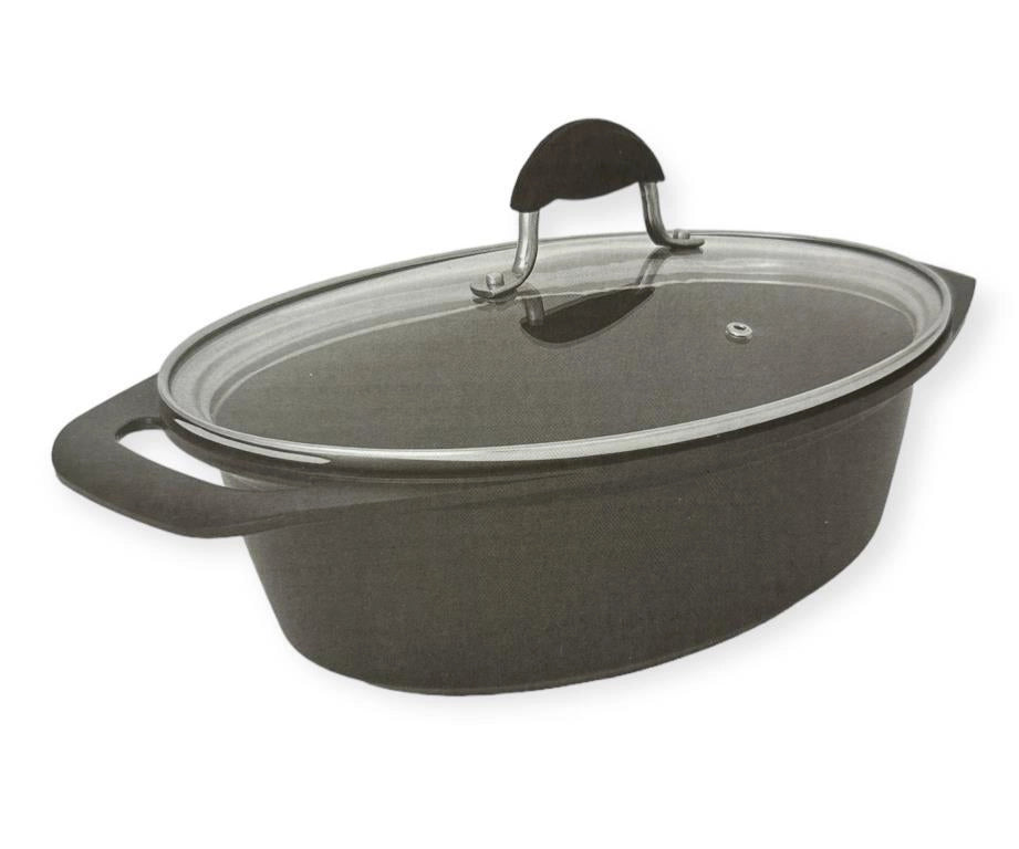 Casseruola Antiaderente ad Induzione con Coperchio Ovale Black Pearl 32 x 24 cm