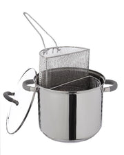 Pentola Bipasta Cuociscola anche Induzione con Coperchio in Vetro 24 cm