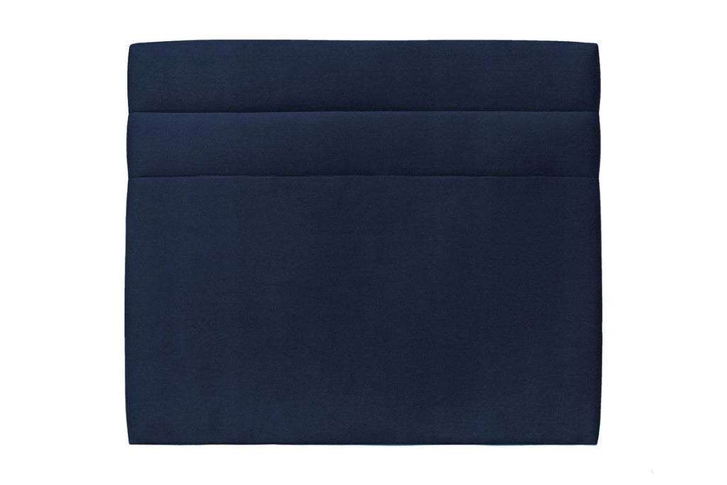Testiera in tessuto velluto blu oceano con linee L135 cm