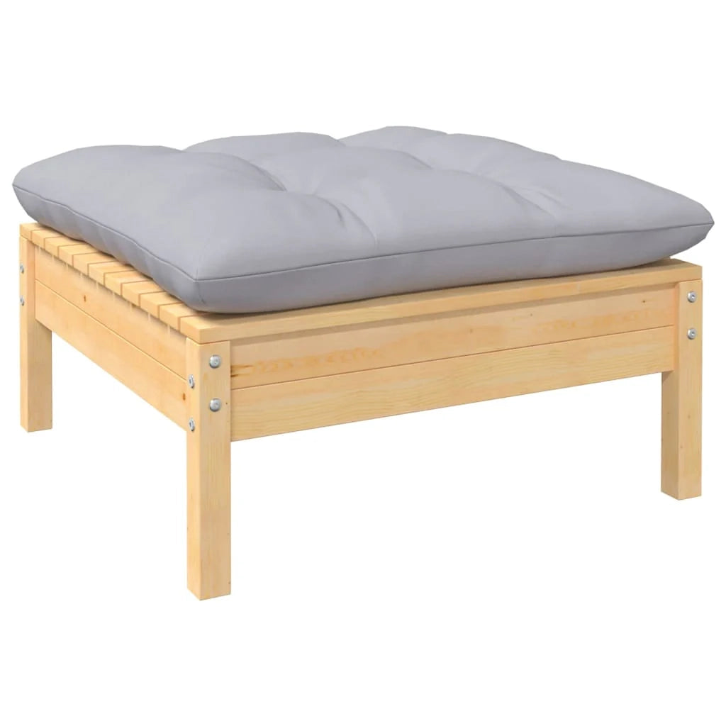 Set di mobili da giardino mobili da esterno 6 pezzi con cuscini legno di pino grigio 02_0016765