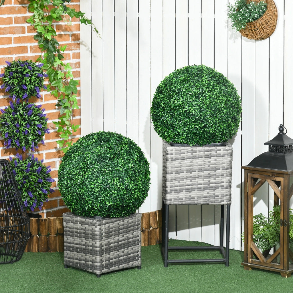 Set di 2 Buxus Sferici ¨C Zephmum ¨C Piante Finte Verde per Interni ed Esterni