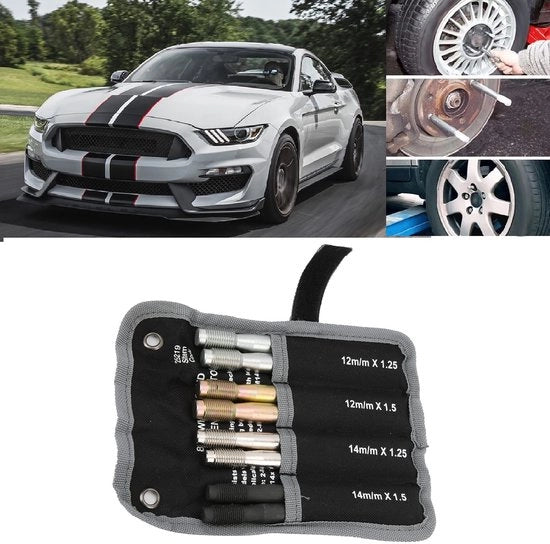 Pentole di allineamento 8 pz - Strumento di fissaggio - Strumento di allineamento - M14x1.5/1.25 e M12x1.5/1.25 - Adatto per la maggior parte delle auto - Struttura in acciaio di alta qualità - Strumento di allineamento delle ruote