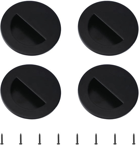 Maniglioni per porta in acciaio inox nero, 4 pezzi, progettati per una lunga durata, con design pratico, per uso su porte scorrevoli.
