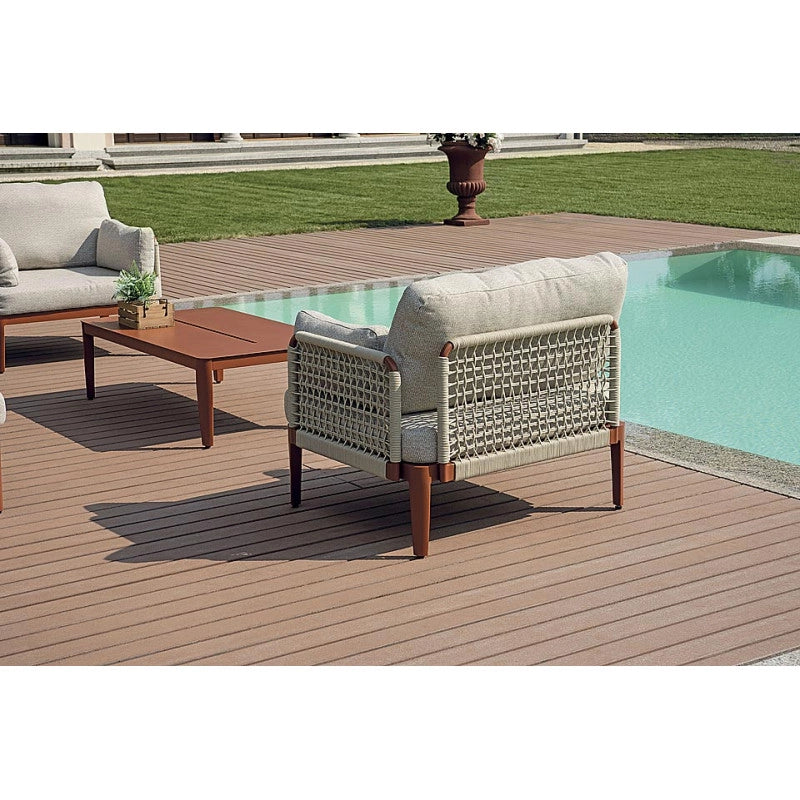 Salotto Bandol In Alluminio Rosso + Corda Beige Moia