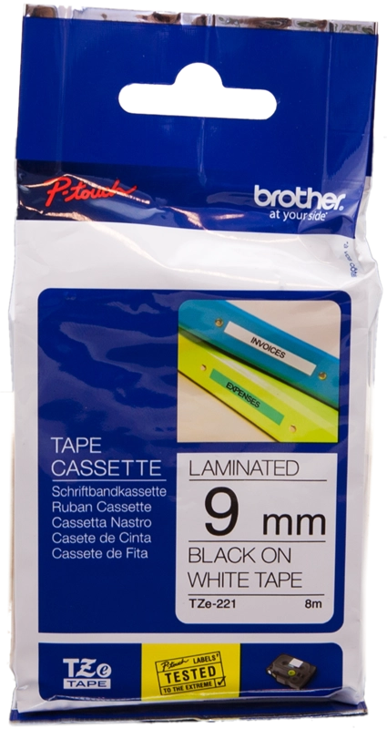 Brother TZE-221 nastro per etichettatrice Nero su bianco