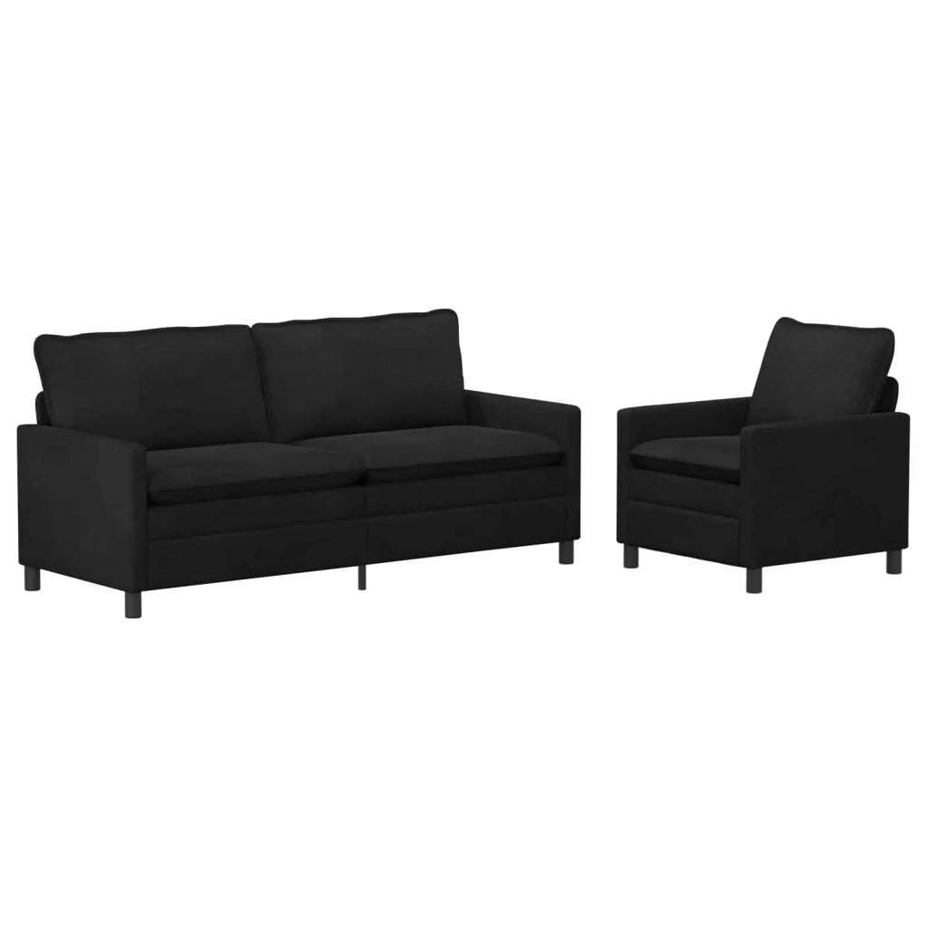 Set di divani 2 pcs Nero Velluto 3417114