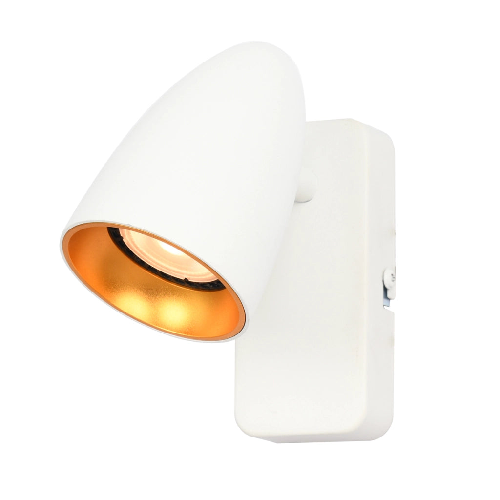 Applique spot orientabile bianco/oro GU10 Italux Tino