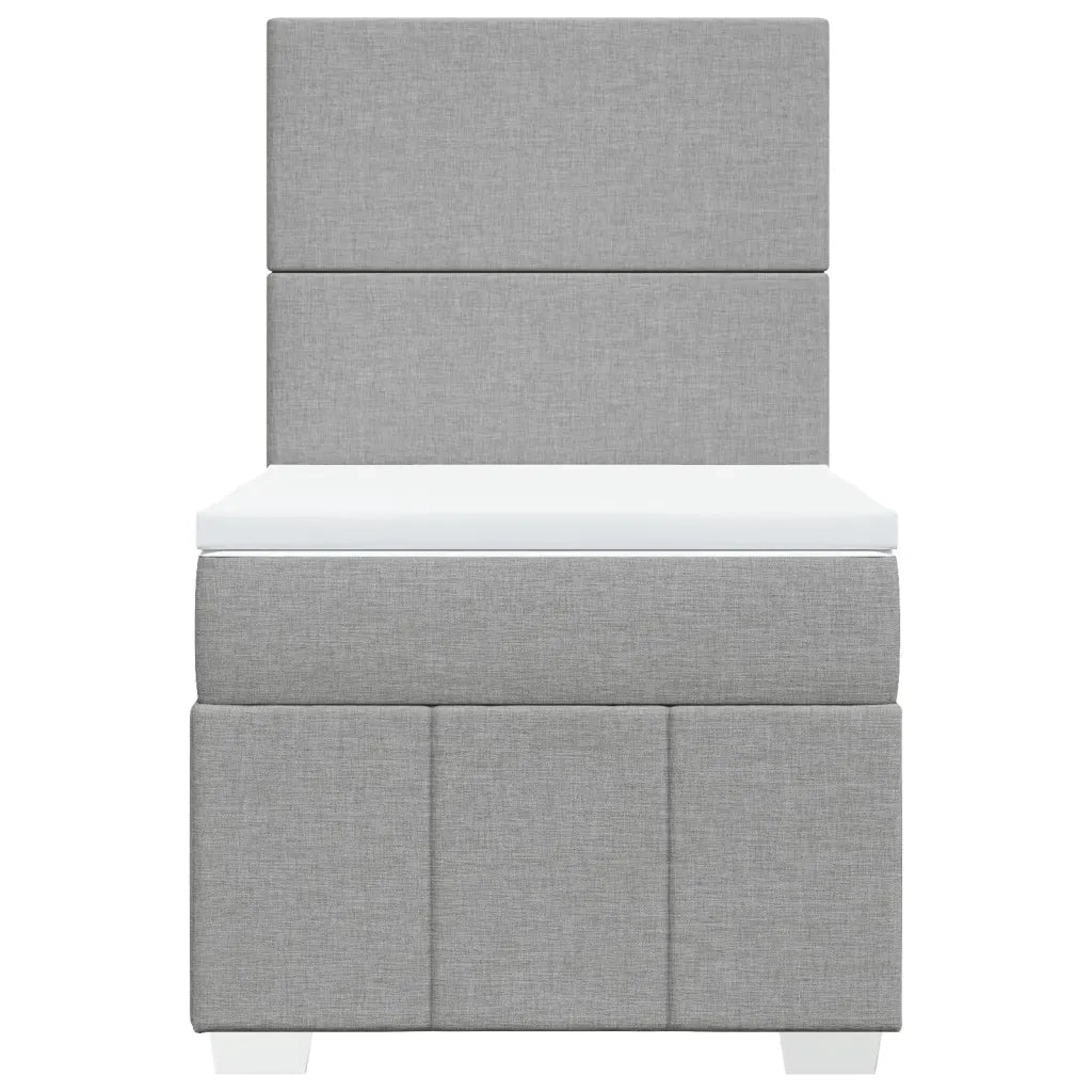 Giroletto a Molle con Materasso Grigio Chiaro 90x190 cm Tessuto