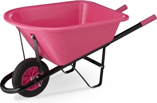 Kruiwagen per bambino in metallo con contenitore in plastica fino a 10 kg - Kruiwagen per bambino giocattolo colore feltriccio/nero