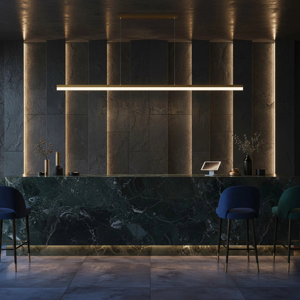 Lampada Da Soffitto Led App1697-cp 200 Cm Brush Gold