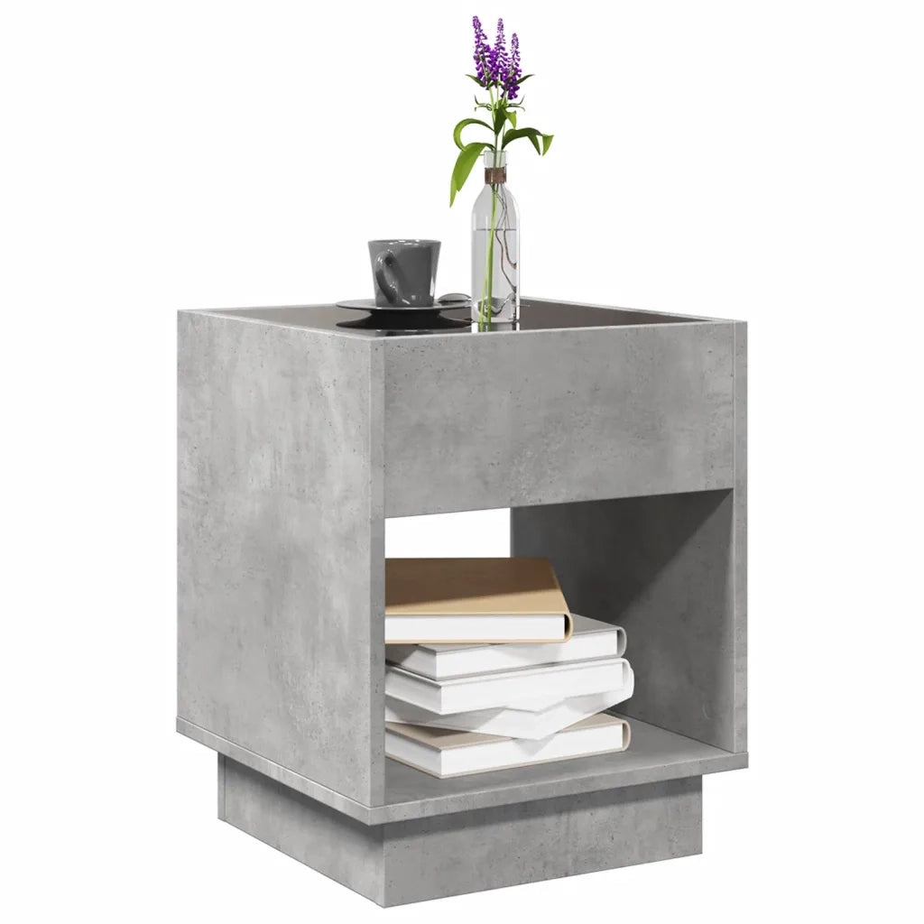 Tavolino da Salotto con LED Infinity Grigio Cemento 40x40x50 cm 847647