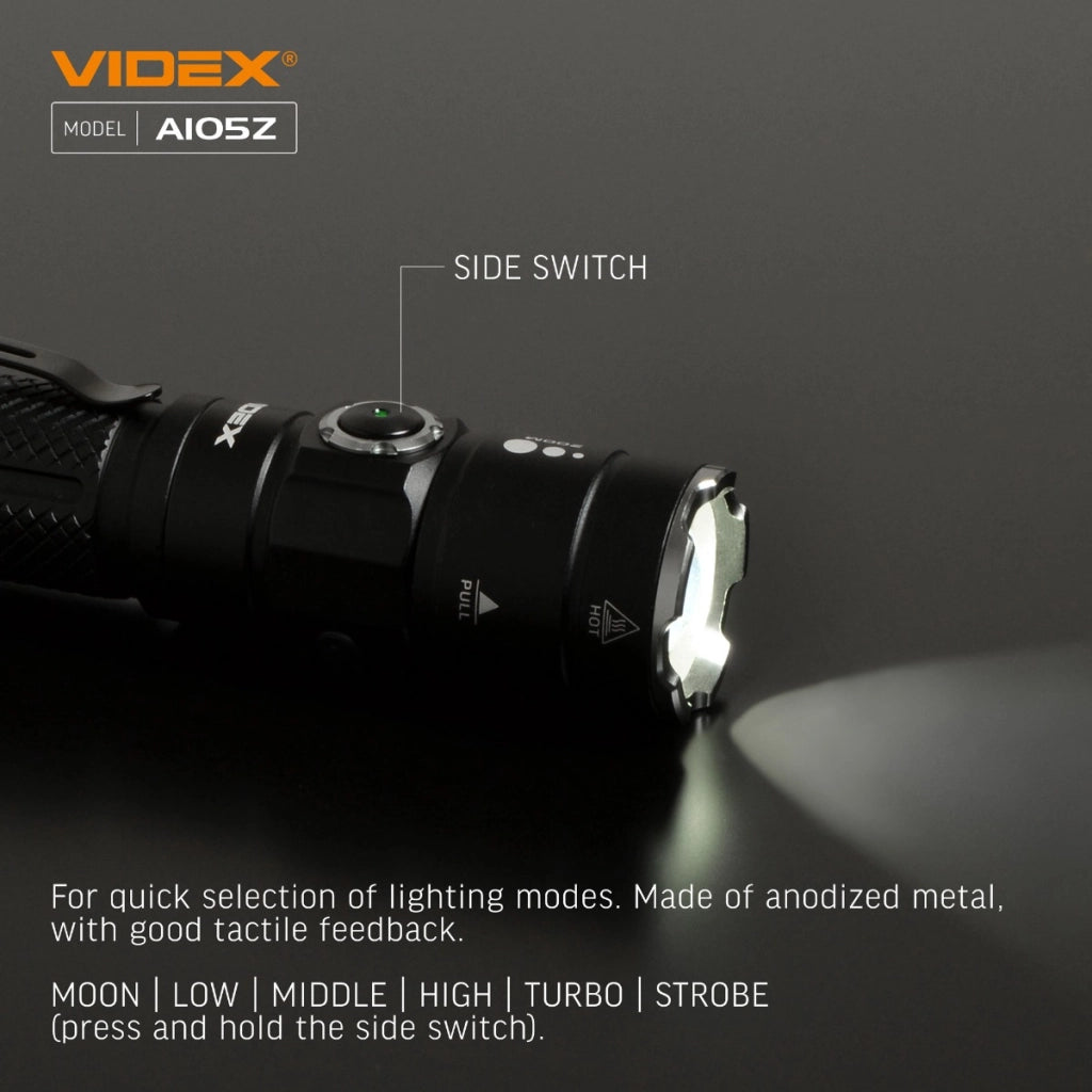 Torcia tattica Videx VLF-A105Z 1200lm 215m USB-C IP44