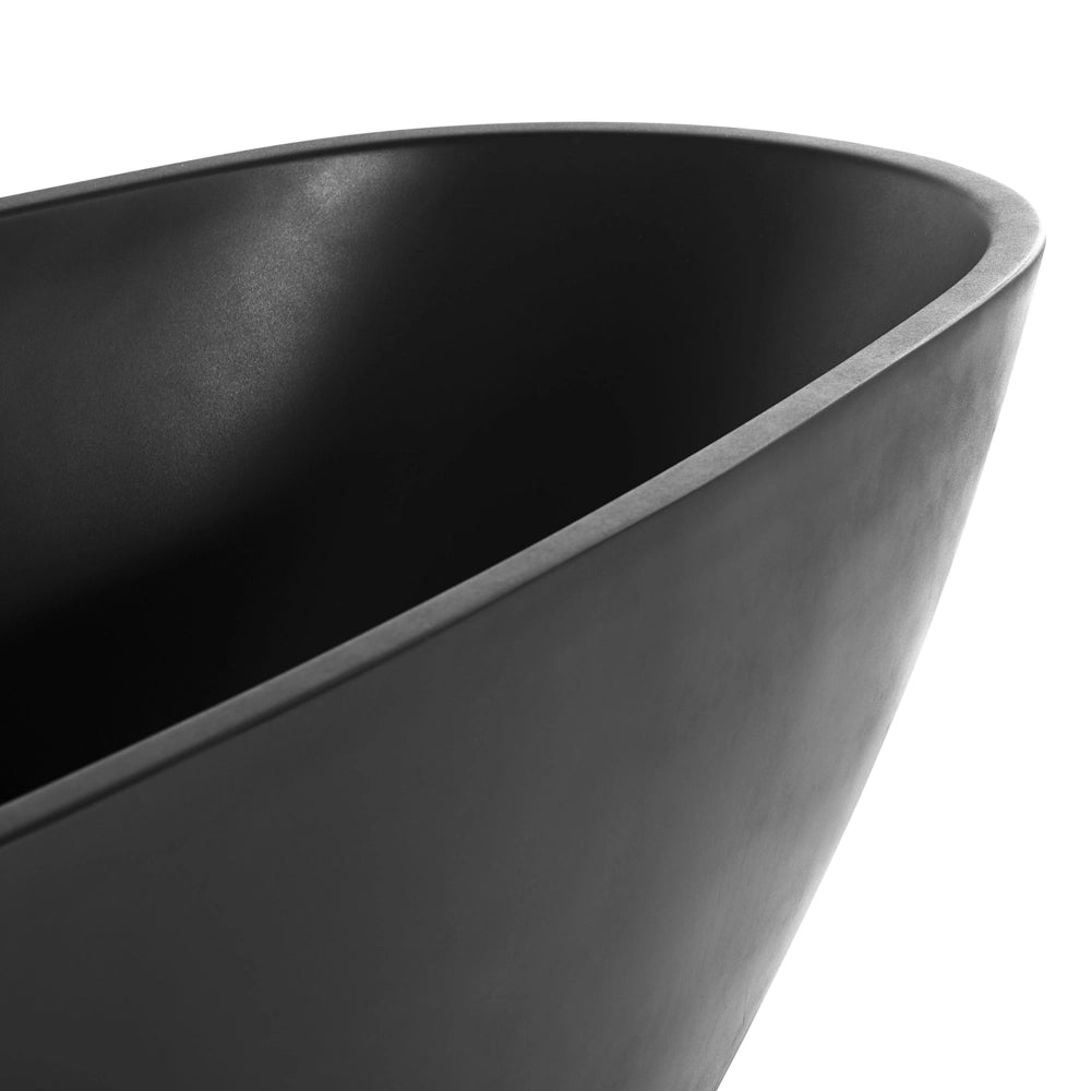 Vasca freestanding in acrilico sanitario Nero singolo 1730 x 820 mm ovale design moderno colore opaco