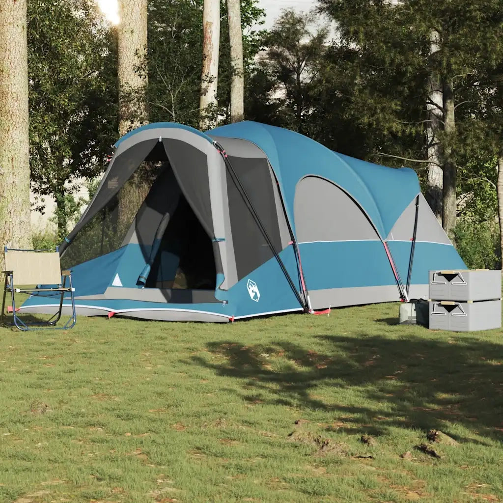Tenda Familiare a Tunnel per 8 Persone-Tenda da campeggio Blu Impermeabile 100475